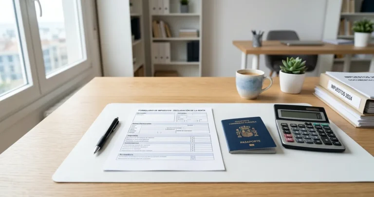 Cómo obtener un ITIN number en USA - documentos y formulario W-7 del IRS sobre un escritorio