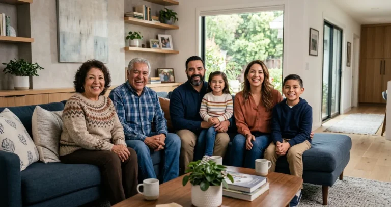 Seguro de vida en USA para hispanos - Familia protegida en su hogar en Estados Unidos