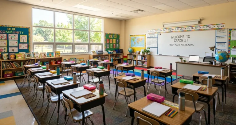 Requisitos para ser maestro en USA: aula de escuela estadounidense lista para clases