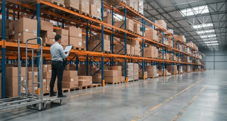 Paginas para comprar por mayoreo en USA: depósito mayorista con pallets y cajas listas para revender en Estados Unidos